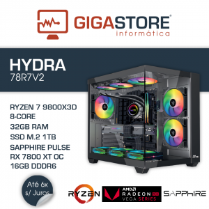 Desktop Gaming HYDRA-78R7V2 RYZEN 7 9800X3D 32GB RAM 1TB SSD W11